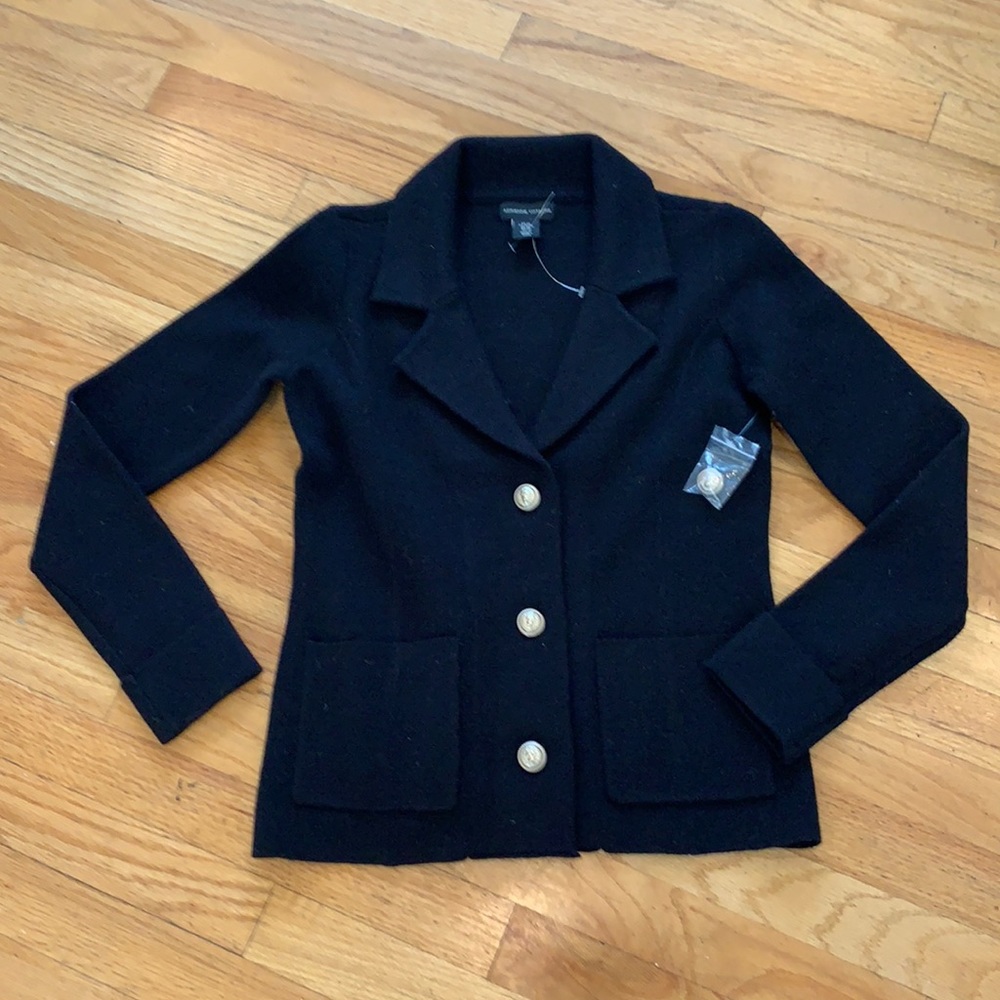 Black knit sweater blazer sz xs NWOT